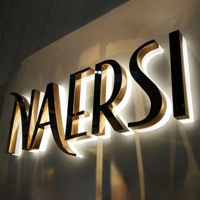 Office Home Decor Naam Logo Bedrijf LED Metalen Schild Acryl LED Verlicht Schild Custom