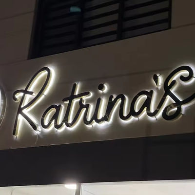 Buitenwinkel aangepaste borden Aluminium LED Acryl achtergrondverlichting 3D teken voor aangepaste bedrijfslogo