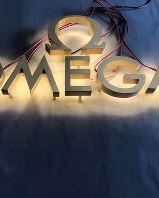 Sneeuwmuurbord Metalen 3D LED-achtergrondverlichting van roestvrij staal Brief voor reclameborden