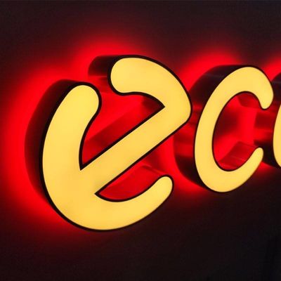 Buitendoorstap LED acryl dubbelzijdig bord met veelkleurig verlicht logo