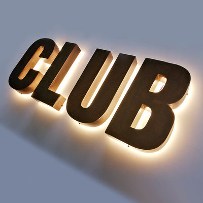 Wandmontage met metalen achtergrondverlichtingsbord voor aangepast 3D LED-aluminiumbrieflicht