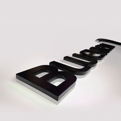 Wandmontage met metalen achtergrondverlichtingsbord voor aangepast 3D LED-aluminiumbrieflicht