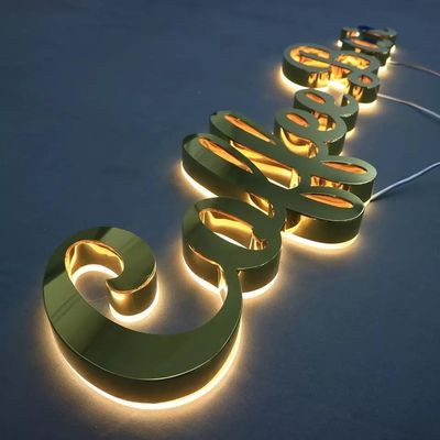 Op maat gemaakte metalen LED-verlichtingsstrook Elektrisch gouden spiegelbord voor binnen- en buitenruimte