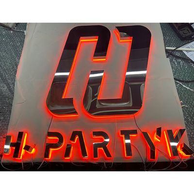 Office Home Decor Naam Logo Bedrijf LED Metalen Schild Acryl LED Verlicht Schild Custom
