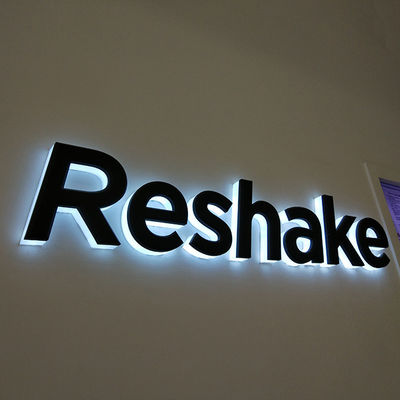 Custom Metal Logo Sign Roestvrij staal achtergrondverlichting Buiten verlichte reclamebrief