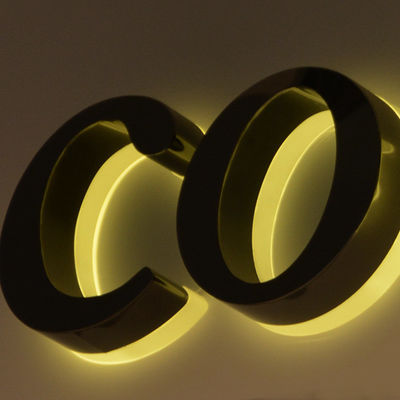 Custom Metal Logo Sign Roestvrij staal achtergrondverlichting Buiten verlichte reclamebrief