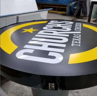 Gepersonaliseerde kleur LED-metalen expositie lichtdoos met dubbelzijdig acrylbord
