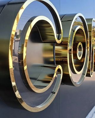 Custom 3d roestvrij staal interieur muur brief logo teken met lichtend effect display