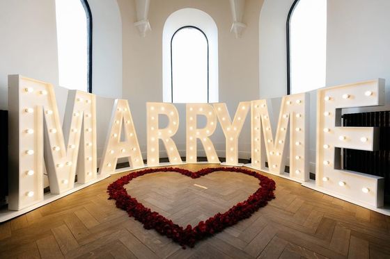 Gepersonaliseerd Marquee Light Up Letters Neon Sign voor je bruiloft Een match gemaakt in de hemel