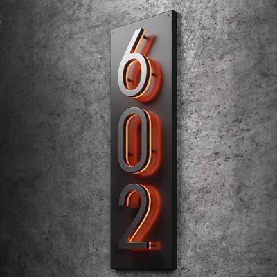 Custom Metal Outdoor Verlicht 3D Signage Back LED Light House Nummer voor bruiloften