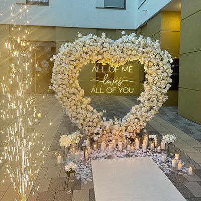 Roestvrij staal Wil je met me trouwen teken neon teken decoratie bruiloft marquee licht 4ft letters