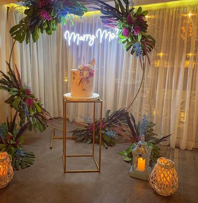 Roestvrij staal Wil je met me trouwen teken neon teken decoratie bruiloft marquee licht 4ft letters