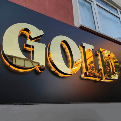 Outdoor Customized Business Logo Reclame Acrylbord 3D Metalen achtergrondverlichting