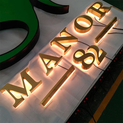 Outdoor Customized Business Logo Reclame Acrylbord 3D Metalen achtergrondverlichting