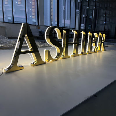 Outdoor Customized Business Logo Reclame Acrylbord 3D Metalen achtergrondverlichting