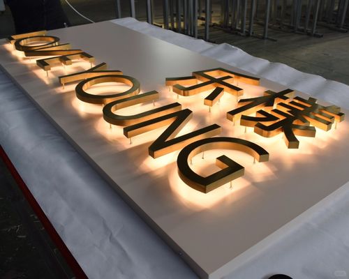 Buiten 3D LED billboard en display board roestvrij metaal achtergrondlicht Lichte letters