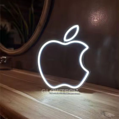 Witte appeldruppel neon licht aangepast logo bruiloftsbord