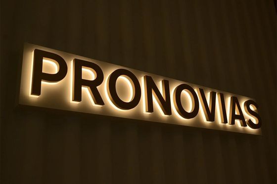 12V achtergrondverlichting LED-brieven van roestvrij staal voor winkels, kantoren en winkelcentra Acryl metalen bord