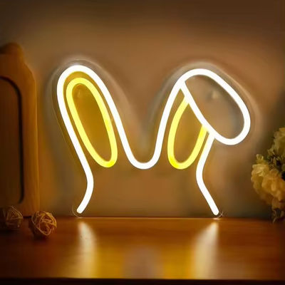 Adapter Witte konijnen oren Neon licht trouwbord voor reclamebord feest thuis