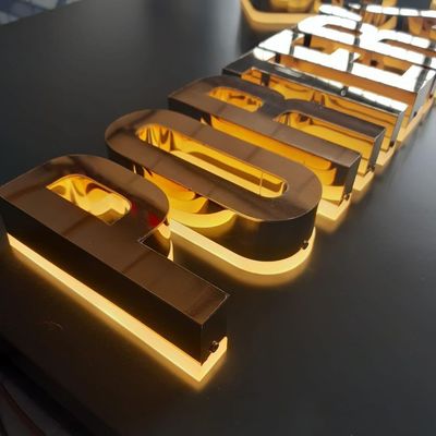 12V achtergrondverlichting LED-brieven van roestvrij staal voor winkels, kantoren en winkelcentra Acryl metalen bord