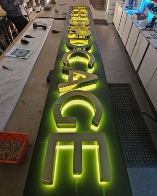 Roestvrijmetalen LED-borden voor restaurant, kantoor en buitenbedrijfsgebouw