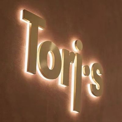 Sneeuw 3D Led Schild Muur met aangepaste grootte Roestvrij staal Achterkant Licht Brief Logo Schild