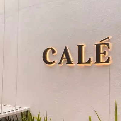 Goud roestvrij staal achtergrondverlichting Custom LED teken voor ziekenhuizen en outdoor receptie logo