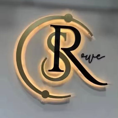 PVC achterkant verlicht Logo Acryl roestvrij staal Lettering Custom Led Outdoor And Indoor Signs