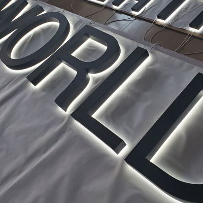 Custom laser cutting 3D Metal titanium wand logo tekens voor wandmontage