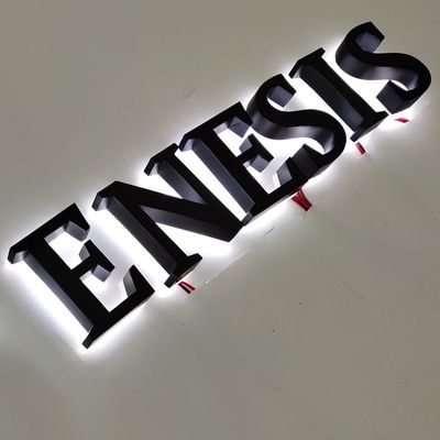 Custom laser cutting 3D Metal titanium wand logo tekens voor wandmontage