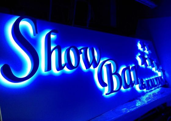 Signaal achtergrondverlichting Logo LED-letters met zacht warm wit licht